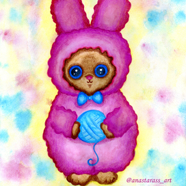 Котя в заячьей пижамке 