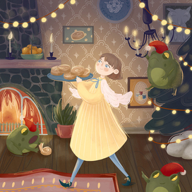 Праздничная иллюстрация/ Новый год/ Зима