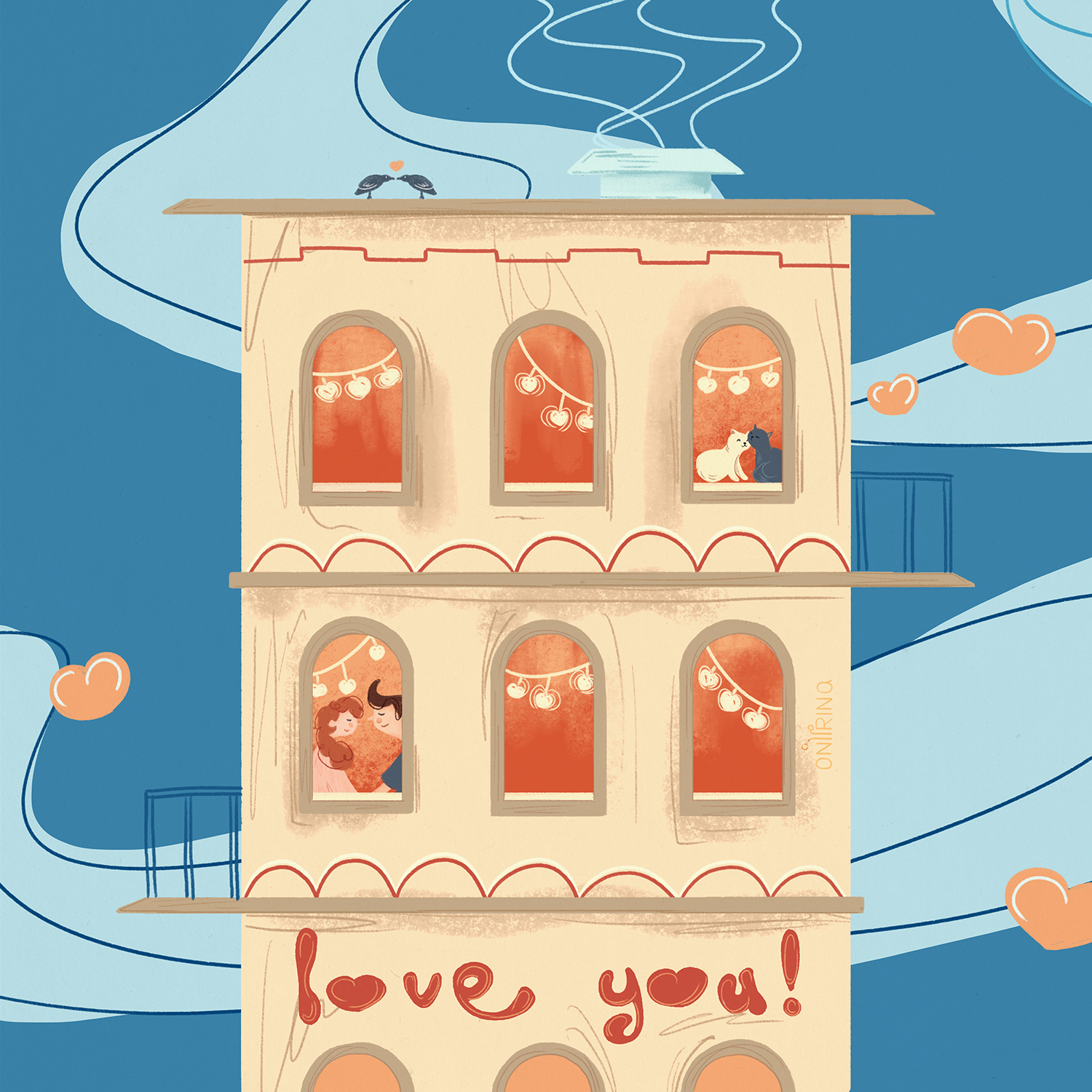 Иллюстрация/ Открытка/ 14 февраля