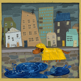 Дождивичек спас пёсика от дождя, но не от плохого настроения