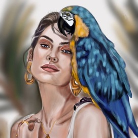 Девушка и попугай 