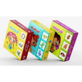 Серия упаковок с персонажами и леттерингом для детей