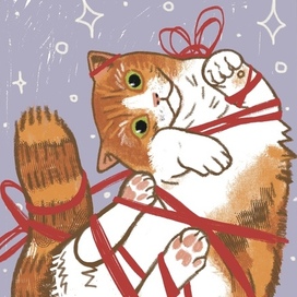 Котик с ленточкой 