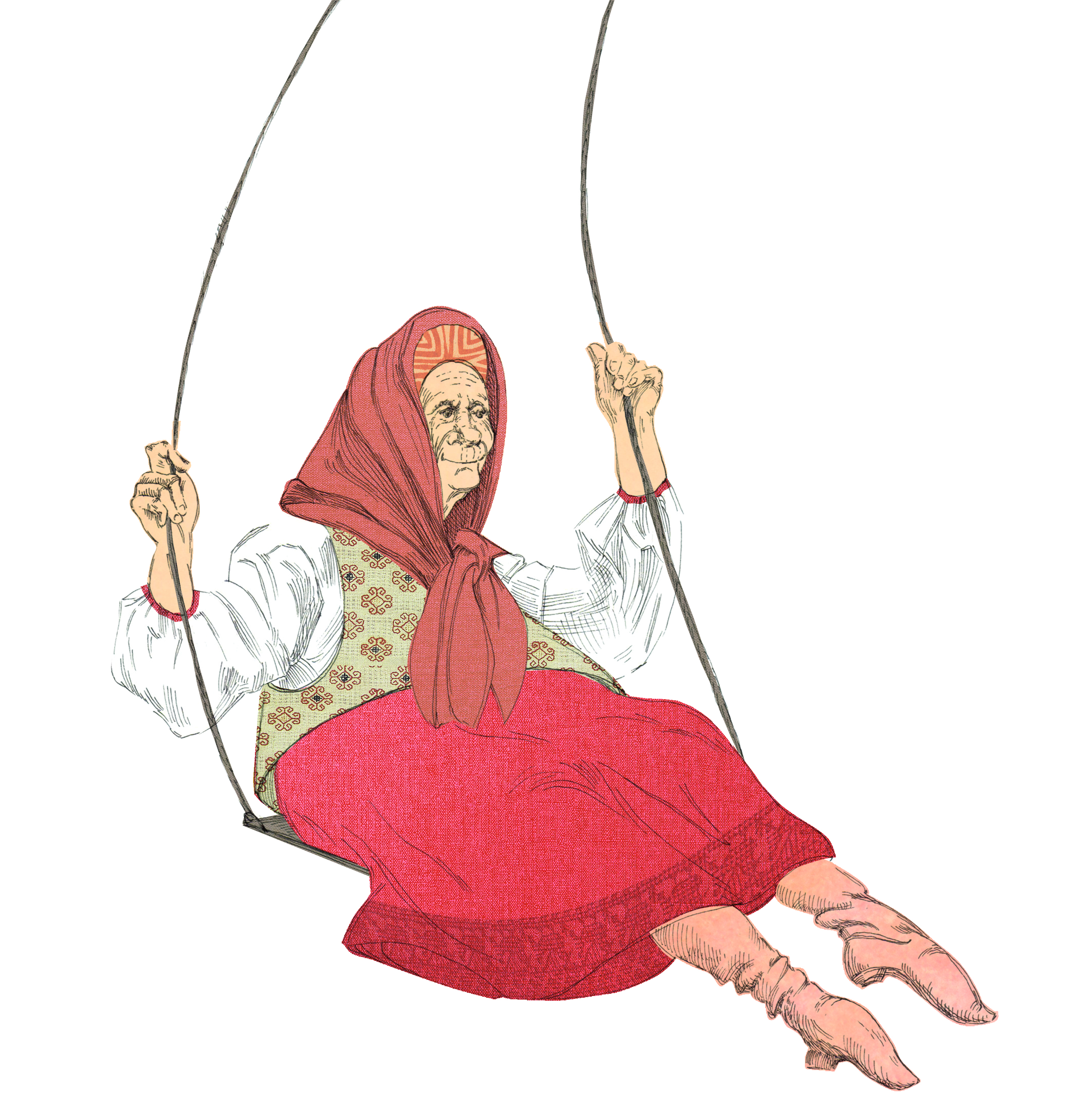 Иллюстрация старушки к дипломному проекту - сборник славянских сказок и преданий "Красная горка"