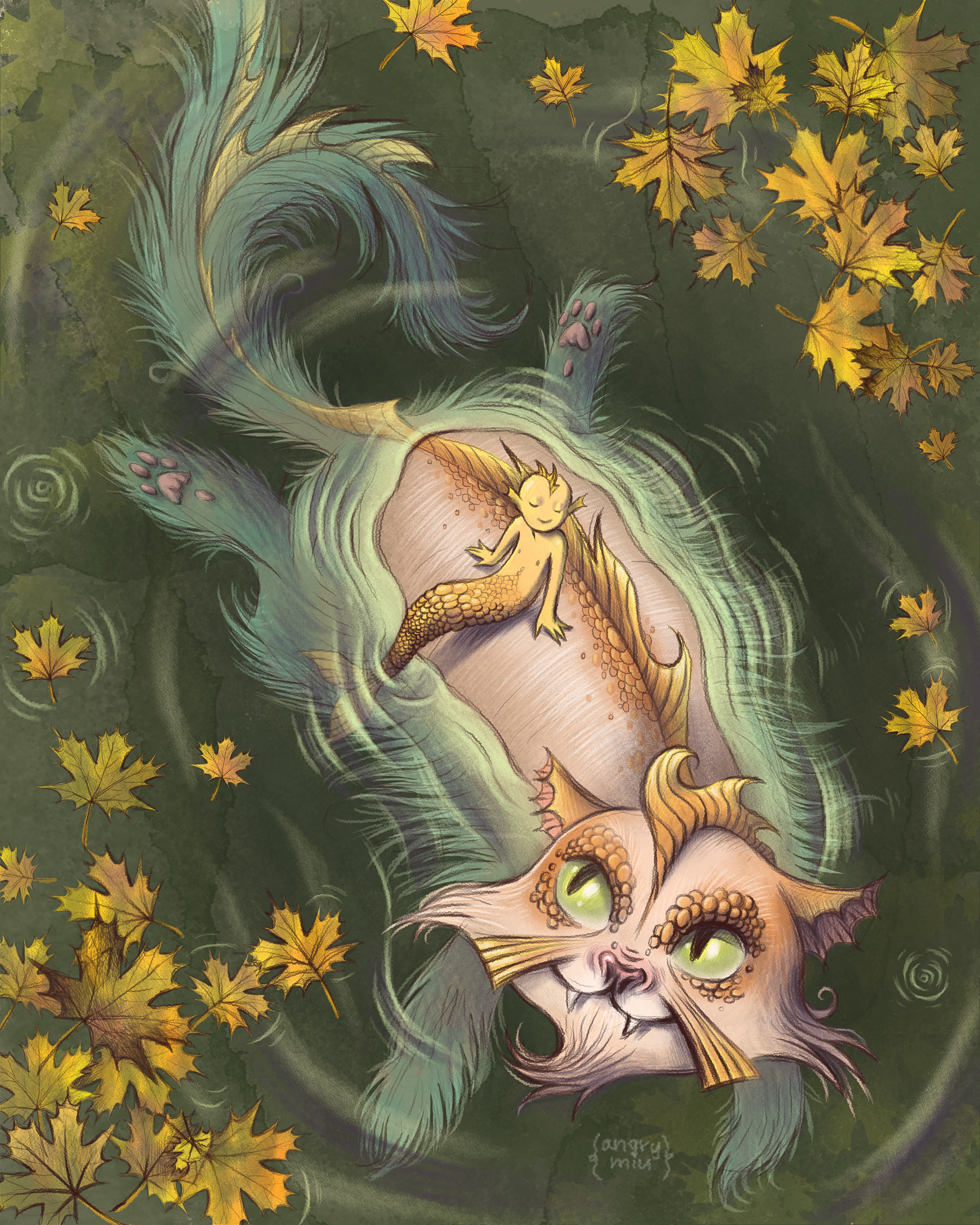 Мальчик-рыбка и кошачье существо