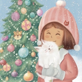 Девочка и котенок