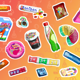 Стикеры вкусняшки и игрушки нулевых