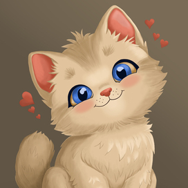 Цифровая живопись "Котик"