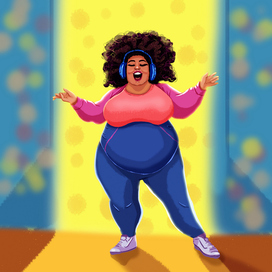 Поющая дама в спортзале