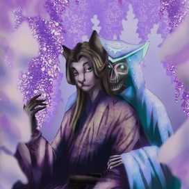 В цветах глицинии