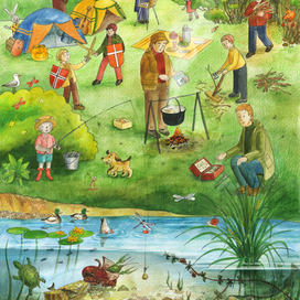 Азбука виммельбух Буква Щ. На природе