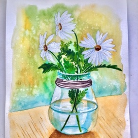 Ваза с цветами. Ромашки