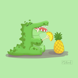 Аллигатор и ананас