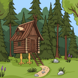 Избушка, иллюстрация к сказке