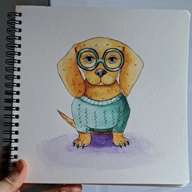 Watercolor dog