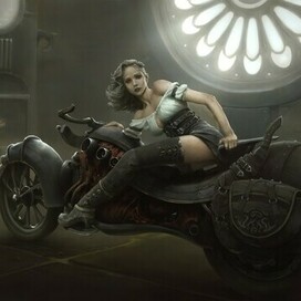 девушка на мотоцикле