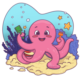 Детская иллюстрация осьминог