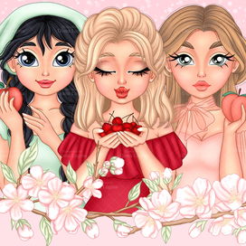 Иллюстрация к 8 марта для упаковки косметики 