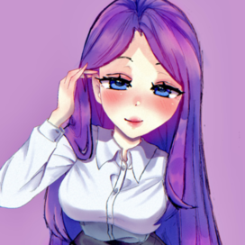 Офисная девушка в стиле аниме