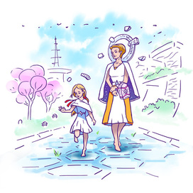 Мама с дочкой