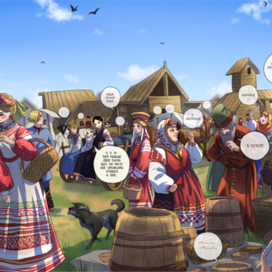 Часть разворота страницы комикса "Ярмарка"