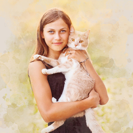 Девочка и кот