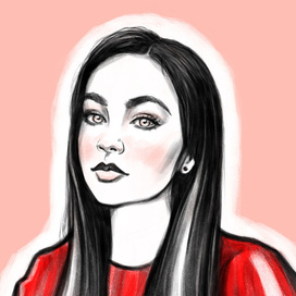 Девушка в красном портрет