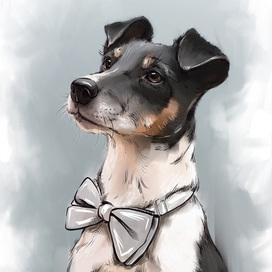 Пес с бабочкой