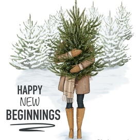 Новогодняя иллюстрация, зимняя иллюстрация