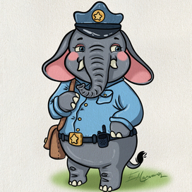 Слон идёт на работу