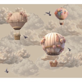 Воздушные шары с цветами.