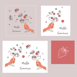 Открытки, принты и постеры с ягодами для летнего настроения.