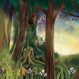 Загадочный лес (иллюстрация для детской книги)