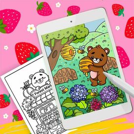 Детская раскраска "Приключения медвежонка Джефри "