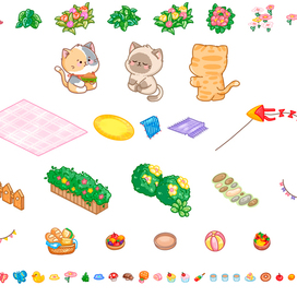 наклейки для проекта "Котики на пикнике"