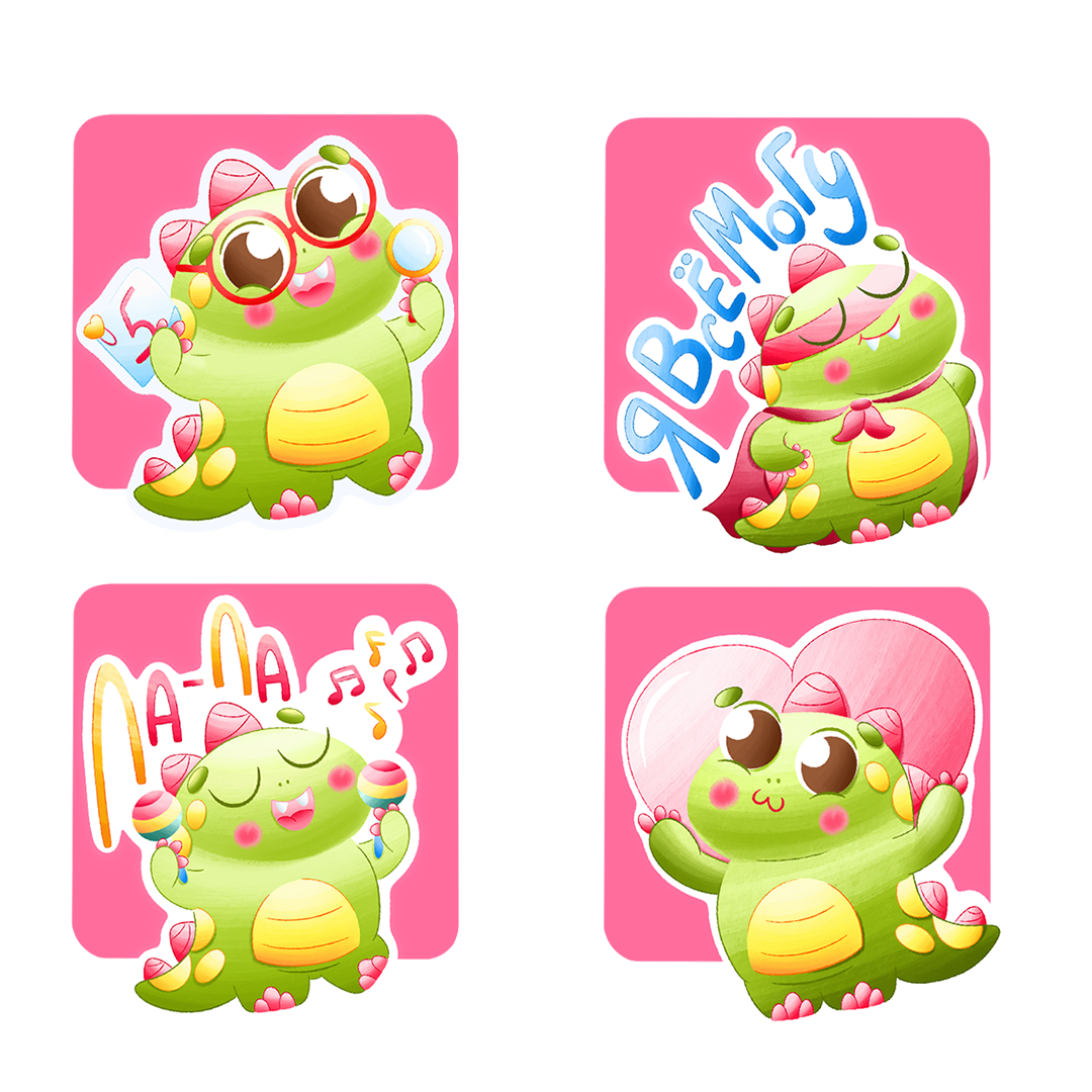 Стикеры для детского образовательного центра "Дино"