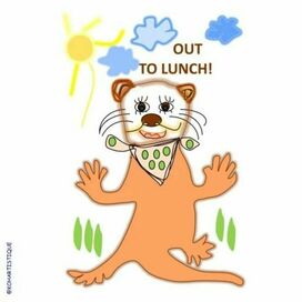 Стикер "Я на обед". My "Out to Lunch" sticker