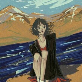 Море и горы и красивая женщина 