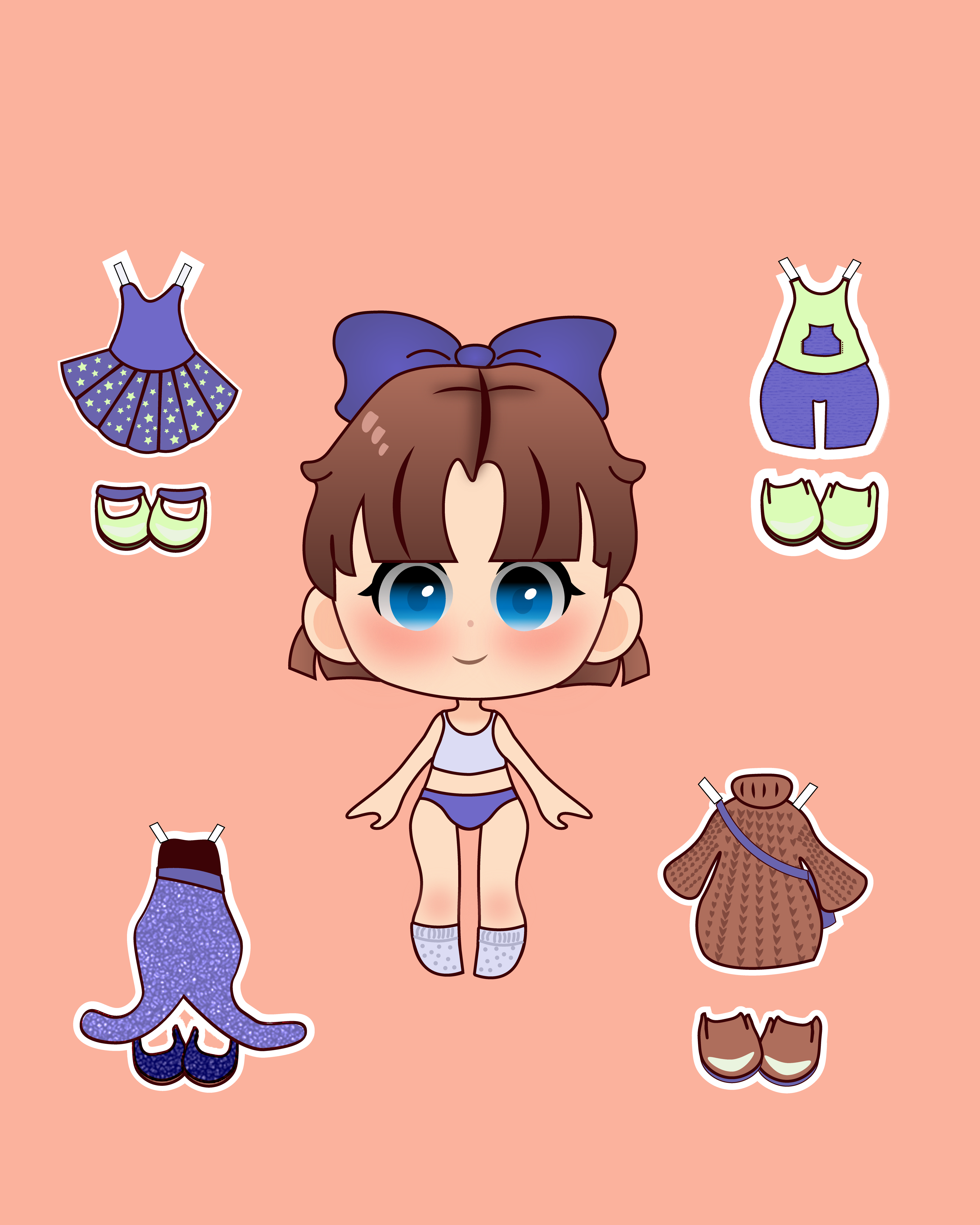 Бумажная кукла Мила