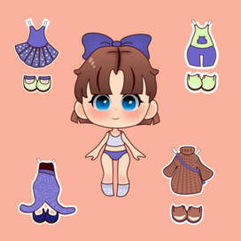 Бумажная кукла Мила