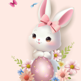 Очаровательный пасхальный кролик
