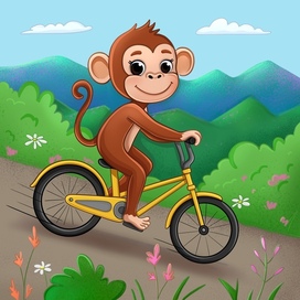 Иллюстрации для детских пазлов. Животные на транспорте. 