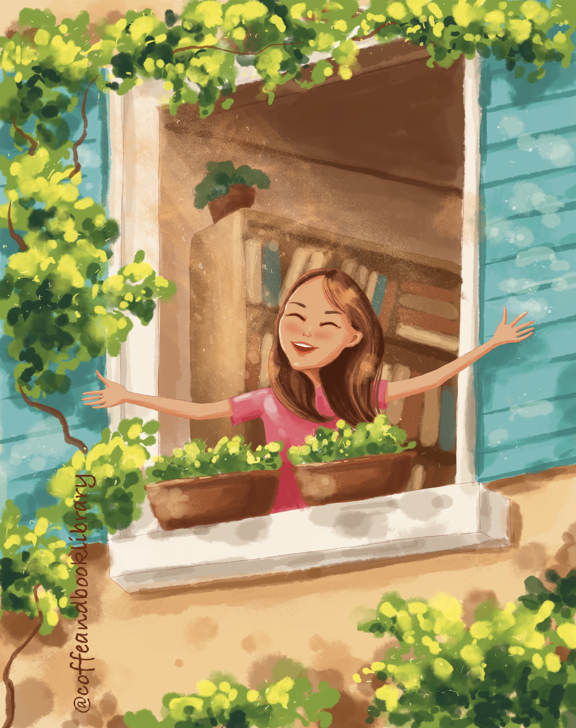 Теплое утро (иллюстрация к истории про девочку Мару и чайку Момо)