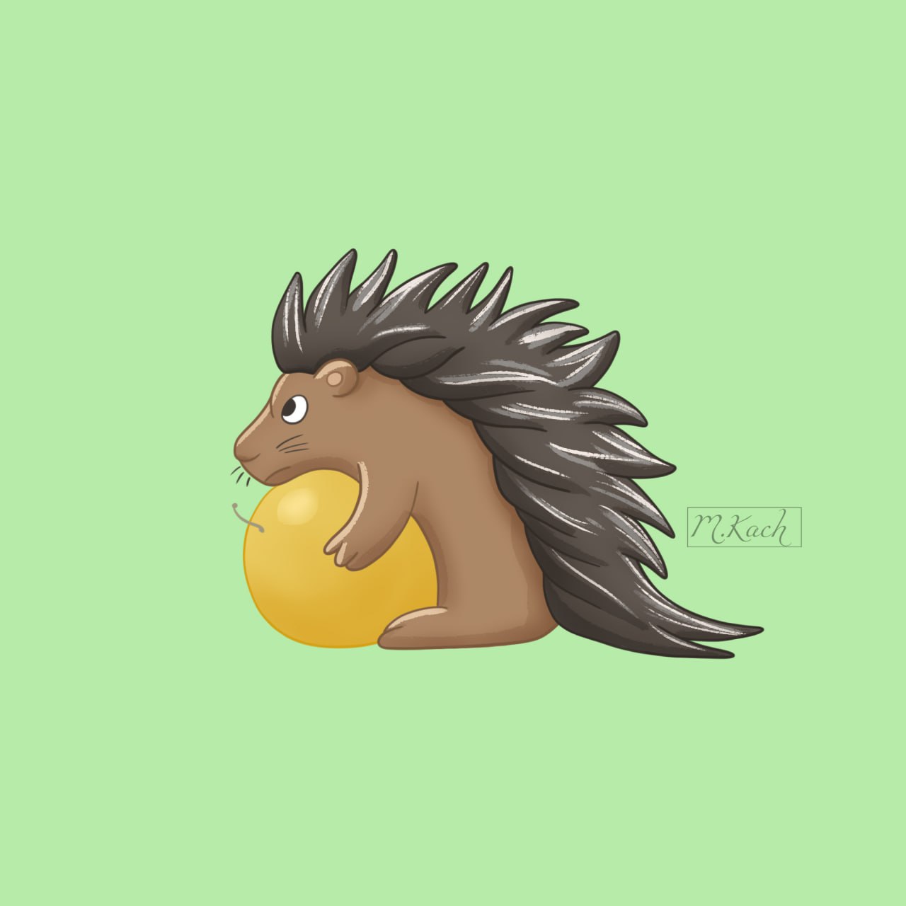 Дикобраз и дыня. Милые животные