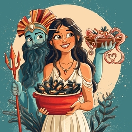 Рекламный плакат для ресторана морепродуктов