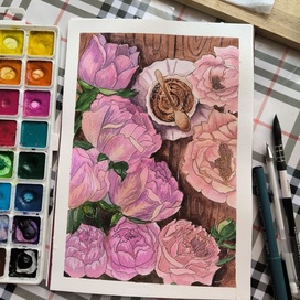 Кофе и пионы