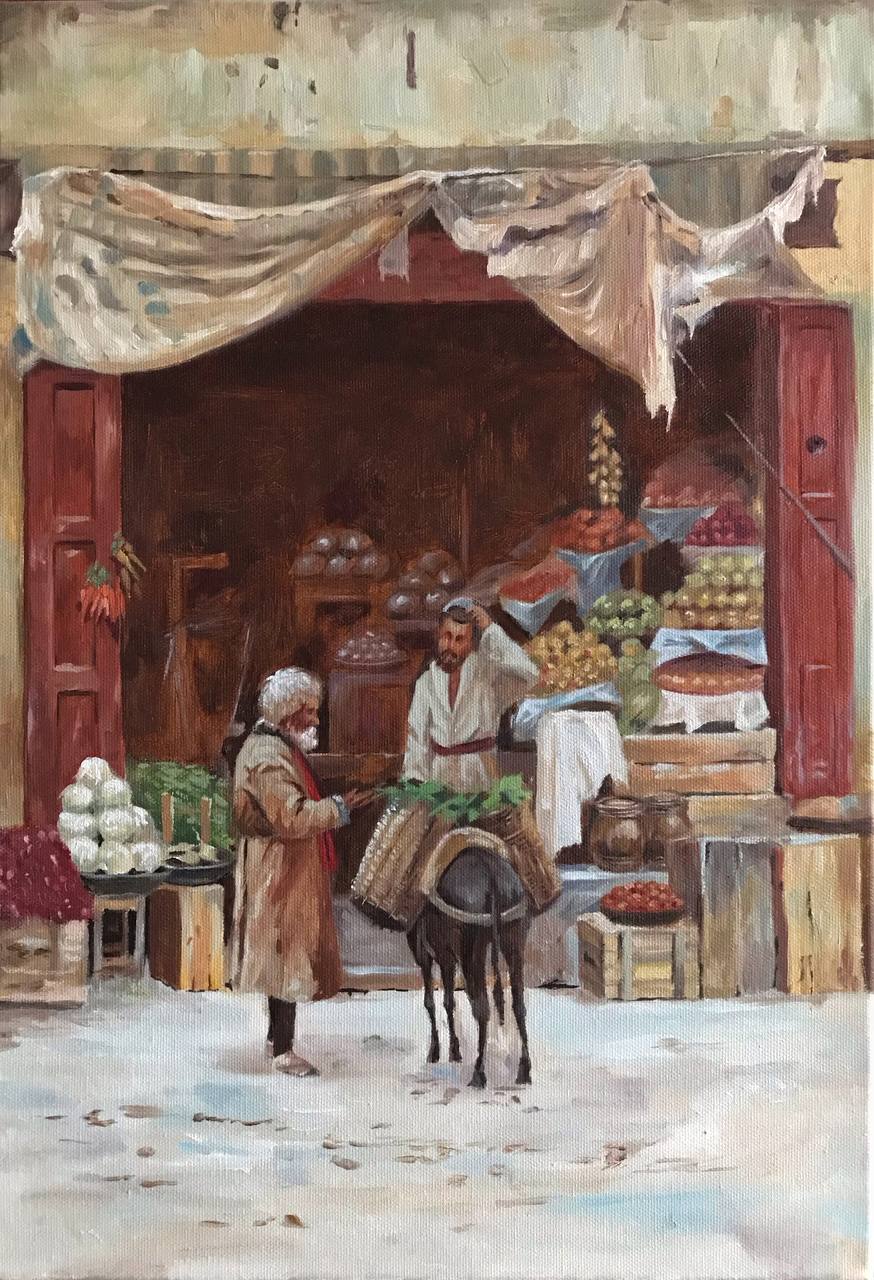 Копия картины Р.К.Зоммера " Овощная лавка"