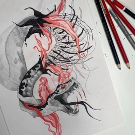 тату-эскиз: змея