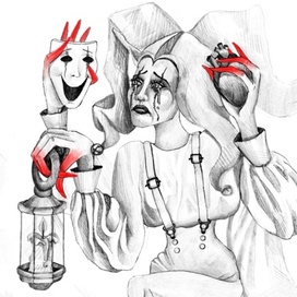 тату-эскиз: арлекин