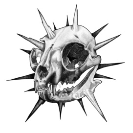 тату-эскиз: череп с шипами